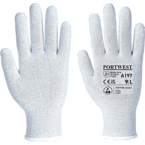 Antistatischer Handschuh Farbe: Grau Größe S - Portwest