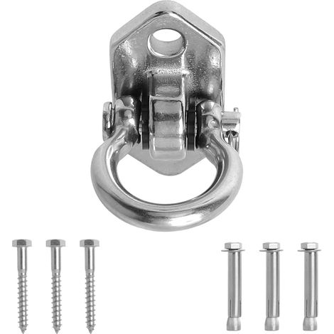 Crochet de Plafond en Acier Inoxydable 304 Charge Lourde 450 kg pivotant 180° avec roulement kit de Montage pour béton et Poutre Crochet Plafond Crochet Plafond Charge Lourde pour hamac Fauteuil (1/5)