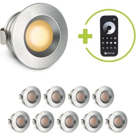 Einbaustrahler Mini flach Torino 3W 2700K IP44 - Farbe: silber - Anzahl: 10x