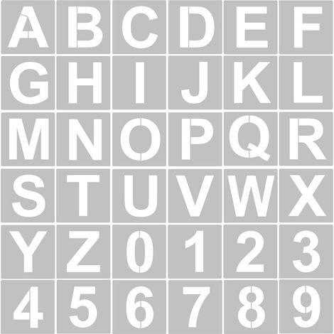 Pochoir Lettres Anglaises - 36 Pièces Alphabet en PET - Pour Peinture sur Mur Bois et Supports Plats - DIY Artisanat Créatif (1/5)