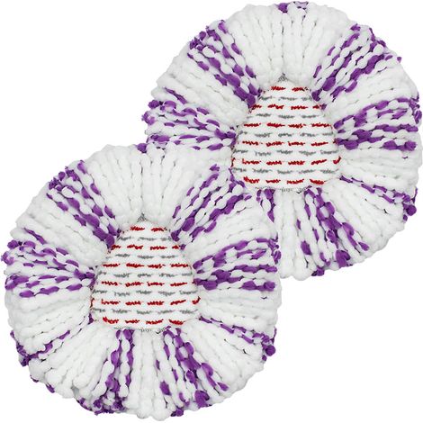Serpillères de Rechange Microfibre, Balais Serpillères Réutilisables pour vileda/O-Cedar Easywring Spin Mop Têtes de Balai Serpillères Rechange Lavables Chiffons 2 Pièces (Violet)