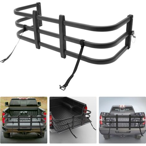 Rallonge de lit de camion rétractable de 132 à 163 cm, extension universelle de lit de camion rabattable à 180 °