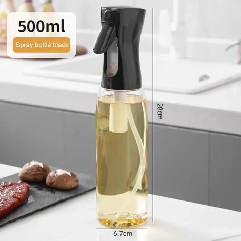 Flacon pulvérisateur rechargeable pour huile et huile d'olive, noir, pour friteuses à air, salades et pour une application contrôlée d'assaisonnements en cuisine.-AquaForge (1/5)