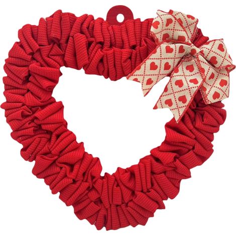 Guirlande En Forme De Coeur - Décoration Porte D'Entrée Et Intérieure - Pour Fête Des Amoureux Anniversaire Mariage Noël - Rouge (1/5)
