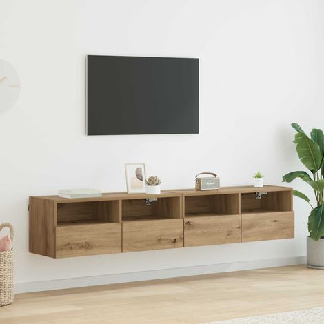 vidaXL  TV Wall Cabinets  Wall-mounted 2 pcs Artisan Oak 80 x 30 x 30 cm