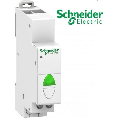 Schneider Electric – Voyant lumineux simple A9E18321 – vert 110 à 230 VCA – LED – Éclairage pilote modulaire – Durée de vie 100 000 H