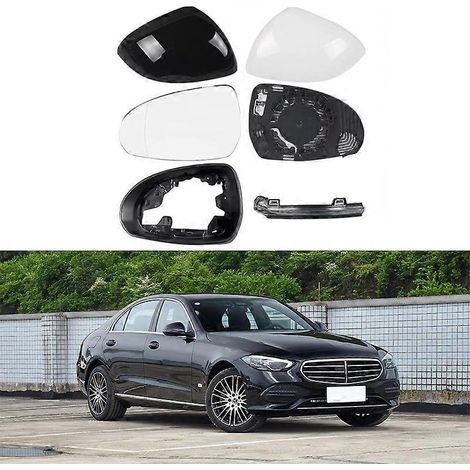 Passend für Mercedes-Benz C-Klasse C200 (Baujahre 2022–2024), Außenspiegelgehäuse C260, reflektierender Linsenrahmen, Blinker links mit Heizung