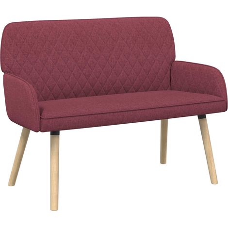Sofá de 2 plazas con patas de madera maciza 2 plaza Rojo vino vidaXL (1/5)