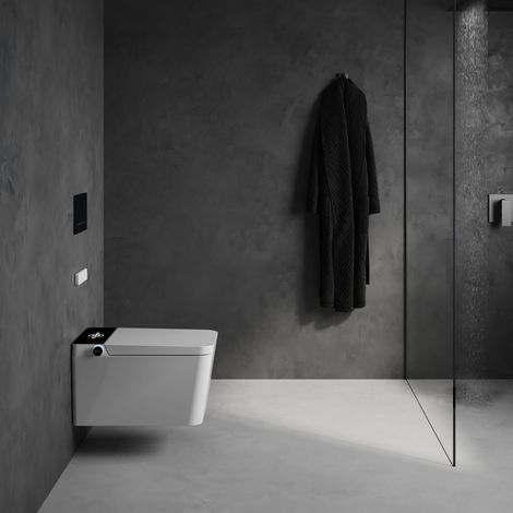 Mizubath - Inodoro japonés suspendido  Instalación suspendida  Modelo Rada display negro (1/5)