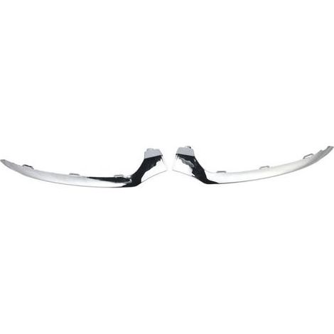 Garniture Inférieure Pare-Chocs Avant - ABS Chromé - Pour Mercedes-Benz Classe C W205 C205 A205 S205 AMG Line Pré-Restylage 2015-2018 - 2 Pièces (1/5)