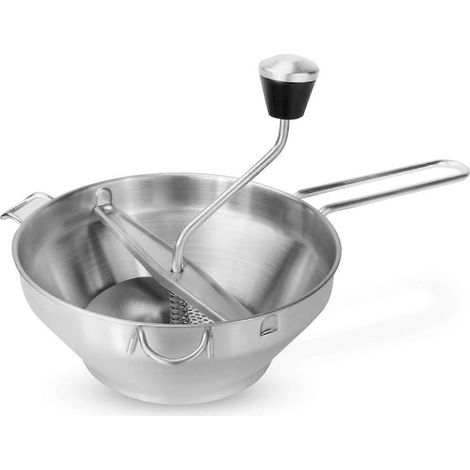Moulin à légumes Presse-tomates en acier inoxydable Moulin à aliments Hachoir à légumes Presse-purée Purée rotative Compatible lave-vaisselle (1/5)