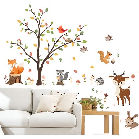 Stickers muraux animaux de la forêt, décorations pour salon et chambre (1/5)