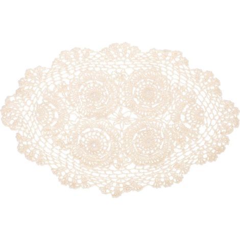 Nappe délicate, nappe artistique ajourée, nappe anti-poussière-42x27cm-Light Yellow (1/3)