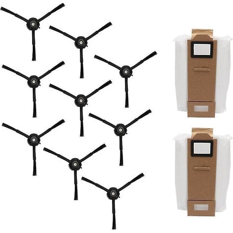 11er-Pack HEPA-Filter-Wischtücher und Seitenbürste für Xiaomi Roborock G10
