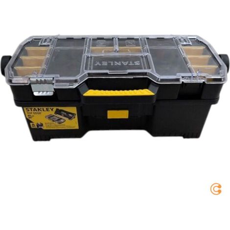 [GEBRAUCHT] B-Ware Stanley Werkzeugkoffer unbestückt Werkzeugbox schwarz Kunststoff 670x320x251mm (1/2)