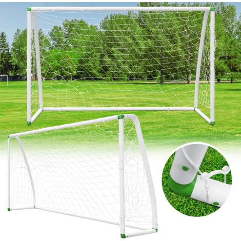 Wolketon Porta da calcio in PVC con rete – Porta da calcio rimbalzante 180 x 120 x 80 cm, per giochi da giardino e all'aperto, bianca