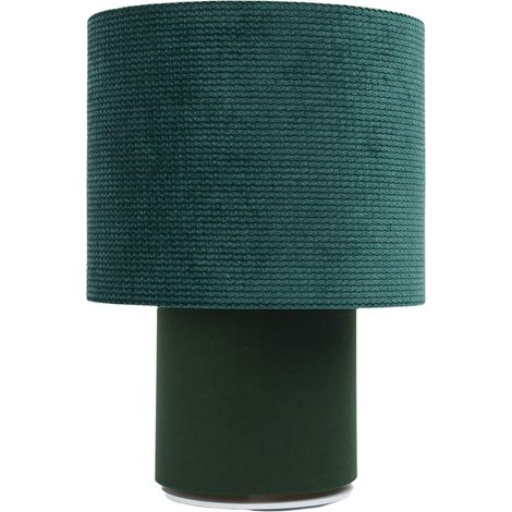 Lampe de chevet Twist - Lampe en velours structurel vert et pied lisse vert (1/5)