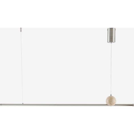 Lámpara de techo colgante lineal LED 170 cm en piedra natural y hierro Lanuvio SKLUM (1/5)