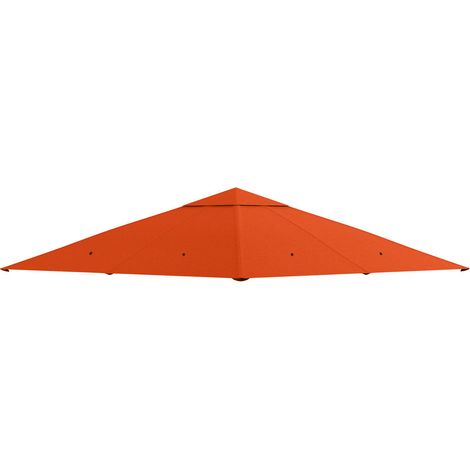 Protection solaire, toile de remplacement gazebo 3x3 m en polyester 180 g/m², orange, avec aérations (1/5)
