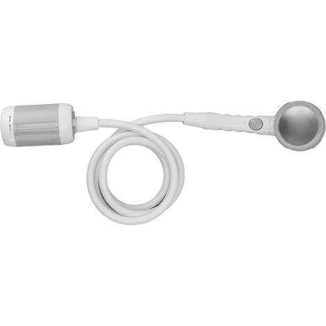 Ensemble de douche portable en ABS, acier inoxydable et PVC, pompe de douche électrique à 3 vitesses alimentée par batterie pour le camping et les activités de plein air, gris argenté (1/5)