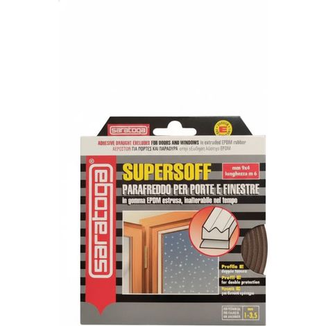 Saratoga Parafreddo porte finestre SuperOff 6mt Profilo E Marrone 9 x 4mm