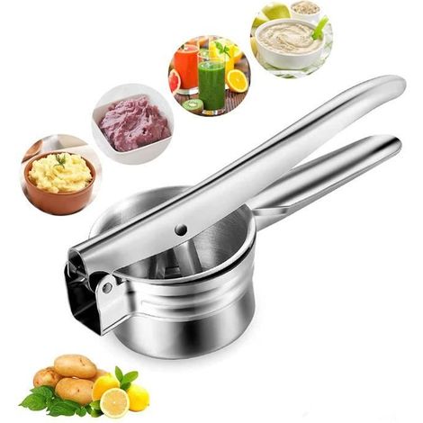 Presse-purée - Acier inoxydable - 26,5x9,8x9cm - Idéal pour purée de pommes de terre - Compatible lave-vaisselle (1/4)