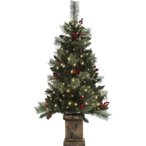 HOMCOM 1.2m Prelit Christmas Tree with 100 Warm White LED Lights and 8 Modes (1/5)