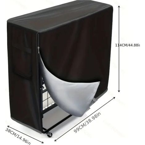 Copriletto pieghevole - 99 x 38 x 114 cm - Copriletto pieghevole antipolvere - Protezione impermeabile - Copriletto multifunzionale - Per letto singolo pieghevole da 38" - Vestibilità universale - Tes (1/5)