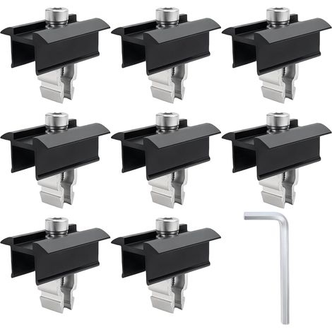 Fixation Panneau Solaire 8 Pièces Support Panneau Solaire en Aluminium 30 mm Support de Montage avec Ecrous et Boulon pour Camping Car Photovoltaïque Toit Plat (1/5)
