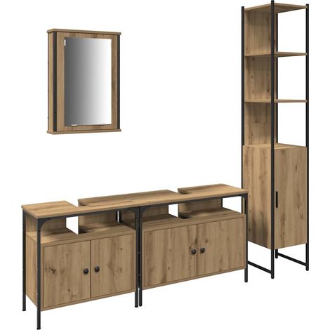 Maison Exclusive - Badezimmermöbel-Set mit Regal 4 pcs Artisan-Ei