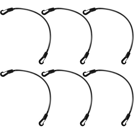 6 Pièces Lot de 6 Sangles Élastiques de Fixation pour Couverture de Cheval, Clips Doubles Métalliques, Longueur 56 Cm, Épaisseur 8 Mm, Couleur Noire, Adaptées Transport et Usage (1/5)