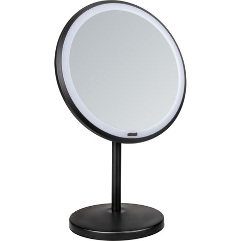 Wenko – Miroir cosmétique rond sur pied LED – Éclairage LED pour maquillage et coiffure – Design moderne élégant – Hauteur ajustable (1/6)