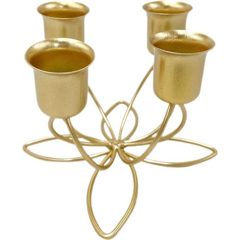 Bougeoir Décoratif en Fer Doré, Style Artistique, pour Mariage (1/5)
