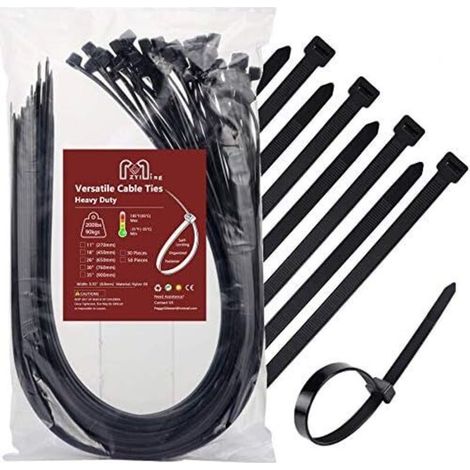 Collier Serrage Plastique 650mm Collier Rilsan Noir 9mm Grand Serre-CaBles éLectriques 65cm Attache-CaBle En Nylon Collier De Serrage UV pour Tuyau ExtéRieur 30pcs Serrage Plastique (1/4)