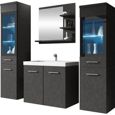 Conjunto de mueble de baño Scientia IV, Madera gris
