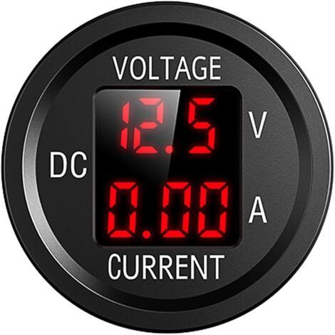 Ahlsen 12V Motorrad Wasserdichtes LED-Digitalvoltmeter, 9V-48V Gleichstrom-Voltmeter für Autos, Motorräder, LKWs, Boote, Yachten (Rot) (1/5)