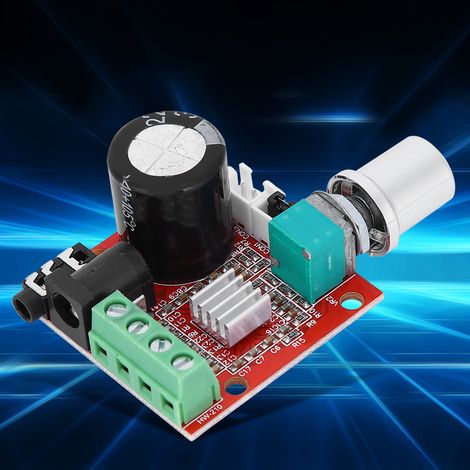 Carte d'amplificateur mini stéréo numérique avec potentiomètre de volume audio PAM8610, alimentation CC 8V-12V (1/5)