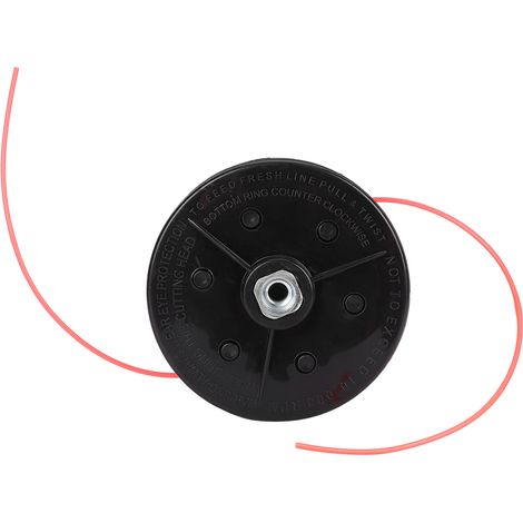 Tête de coupe-bordures pour tondeuse à gazon, accessoires de jardinage, robuste et durable, type à écrou, noir (1/5)