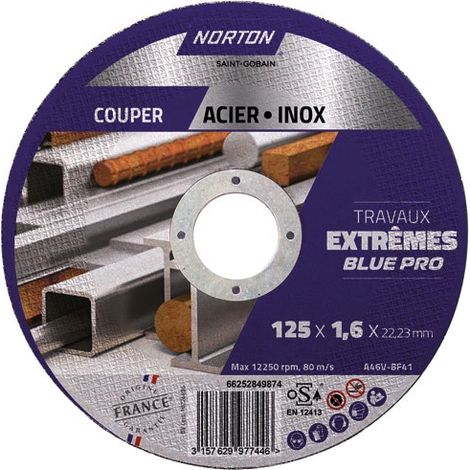 Disco da taglio per metallo/inox 125x1,6x22,2 - Norton