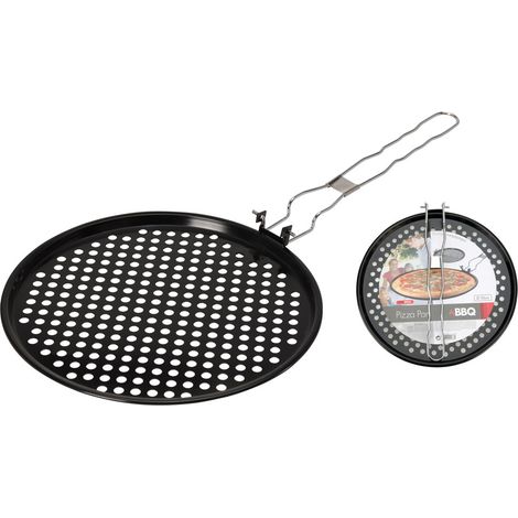 BBQ sarten plegable pizza 30 cm , Sartén plegable pizza 30 cmSartén para hacer pizzas en la barbacoaLos agujeros permiten que el aire caliente penetre en la pizza para que (1/2)