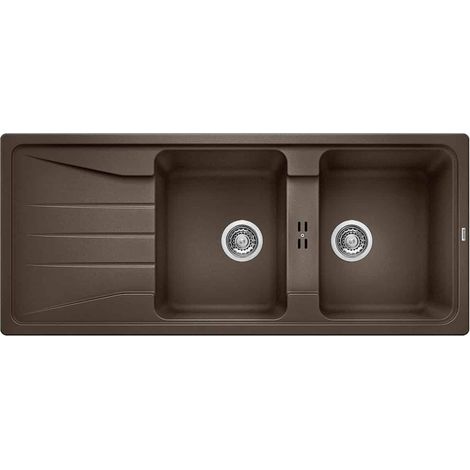 Blanco – Évier 2 bacs Silgranit 1160 x 500 mm – Cuves identiques 330 x 420 mm – Résistant aux rayures et aux chocs – Garantie 10 ans