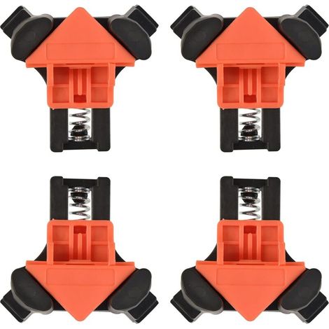 4Pcs Corner Clamps, Right Angle Clamps, for Building Wooden Crates, Picture Frames, Mailboxes, Dresser Drawers, Cabinets, 90 Degree