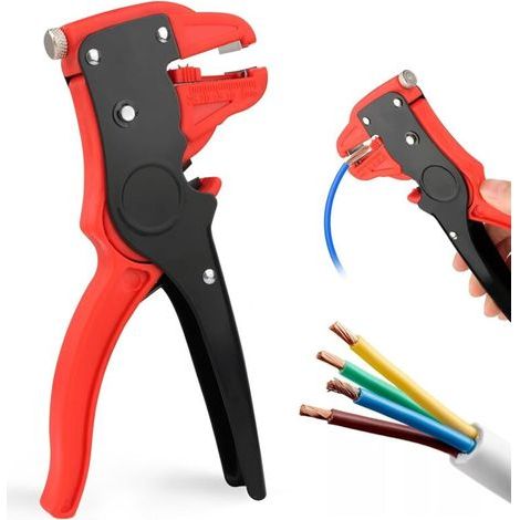 Spellafili automatico 2 in 1, multifunzionale e regolabile, per riparazioni elettroniche e automobilistiche (rosso) (1/4)