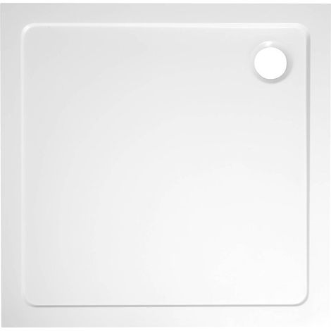 Receveur de douche en marbre moulé TECMI, carré 70x70cm, blanc (1/4)
