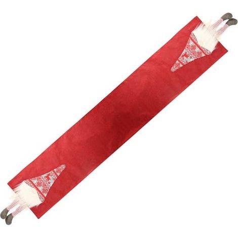 Chemin de table rouge de Noël, idéal pour le bureau et les fêtes de fin d'année. Décoration de table pour un usage quotidien, les dîners et autres événements. (1/5)