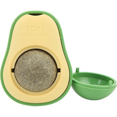 Jouet Pour Chat - Boule En Forme D'Avocat Avec Herbes Aromatiques - Pour Mur Fenêtre Sol - Auto-Adhésif - 1 Pièce (1/5)