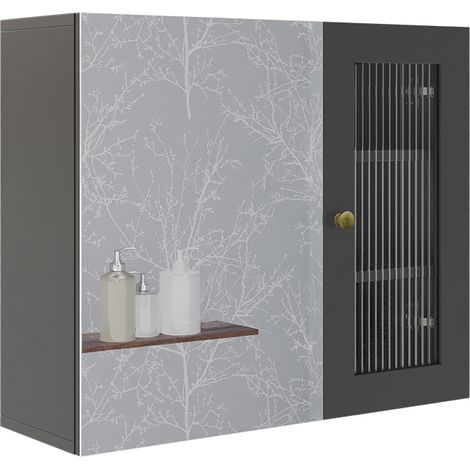 Badspiegelschrank Malte, Grau, 60 x 50 cm mit Spiegel, Vicco