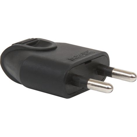 DEBFLEX - FICHE MALE 2P 6A DROITE A COIFFE NOIRE - 713020