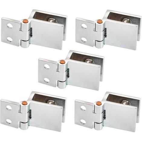 Zinc Alloy Glass Door Hinge Glass Door Hinge Frameless Glass Door Hinges High Quality Wear Resistant Rust Prevention (5pcs) (1/5)