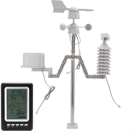 Station météo sans fil avec rétroéclairage LCD, anémomètre et pluviomètre (1/5)